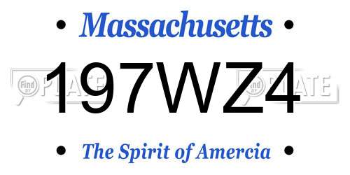197WZ4 Massachusetts License Plate
