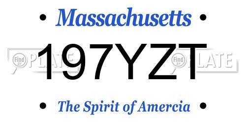 197YZT Massachusetts License Plate