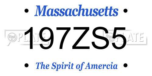 197ZS5 Massachusetts License Plate