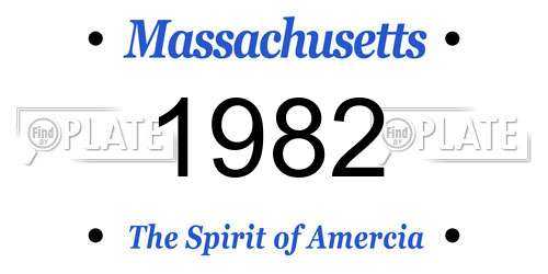 1982 Massachusetts License Plate