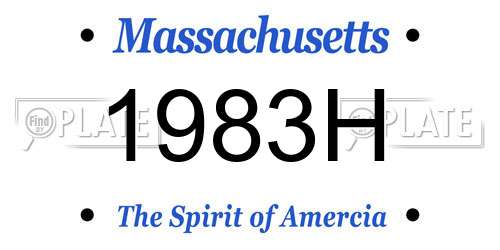 1983H Massachusetts License Plate
