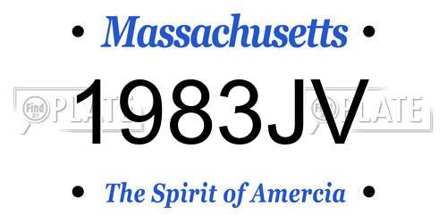 1983JV Massachusetts License Plate