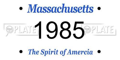 1985 Massachusetts License Plate