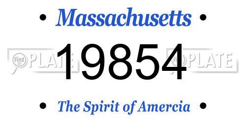 19854 Massachusetts License Plate