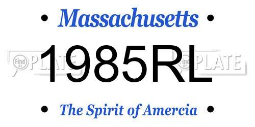 1985RL Massachusetts License Plate