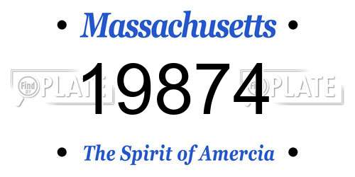 19874 Massachusetts License Plate