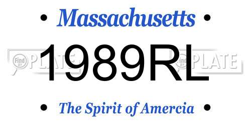 1989RL Massachusetts License Plate