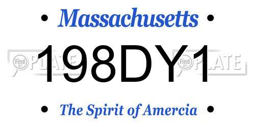 198DY1 Massachusetts License Plate