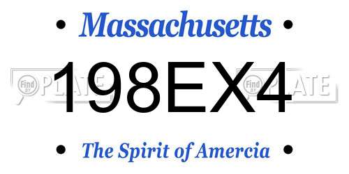 198EX4 Massachusetts License Plate