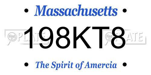 198KT8 Massachusetts License Plate