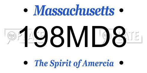 198MD8 Massachusetts License Plate