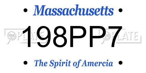 198PP7 Massachusetts License Plate