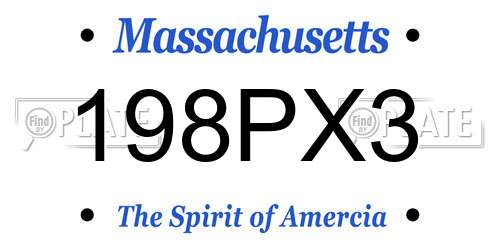 198PX3 Massachusetts License Plate