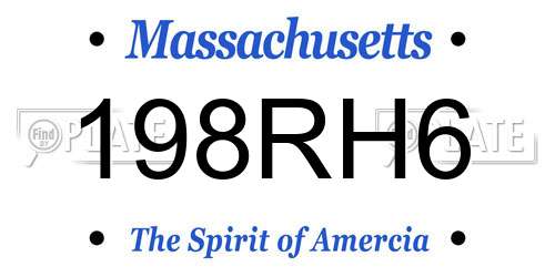198RH6 Massachusetts License Plate