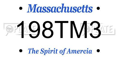 198TM3 Massachusetts License Plate