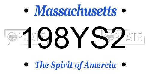 198YS2 Massachusetts License Plate