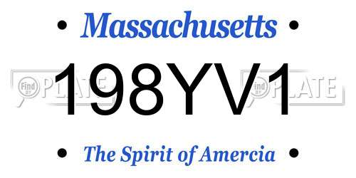198YV1 Massachusetts License Plate