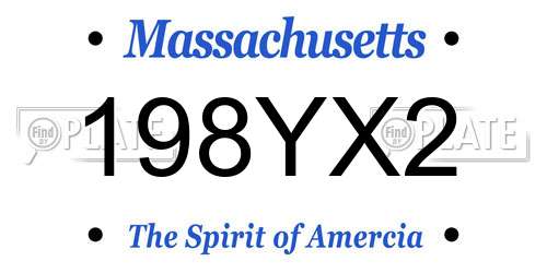 198YX2 Massachusetts License Plate