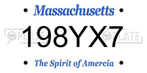 198YX7 Massachusetts License Plate