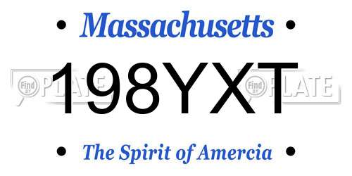 198YXT Massachusetts License Plate