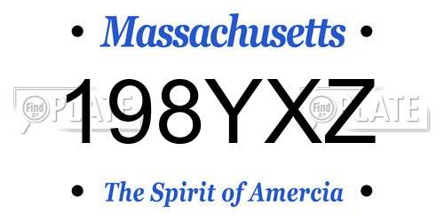 198YXZ Massachusetts License Plate