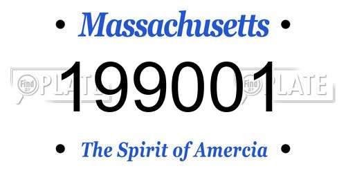 199001 Massachusetts License Plate