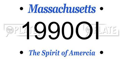 1990OI Massachusetts License Plate