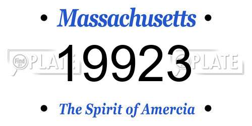 19923 Massachusetts License Plate