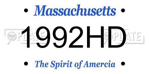 1992HD Massachusetts License Plate