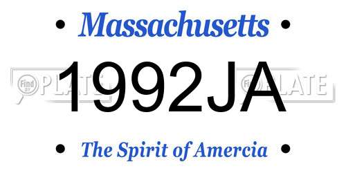1992JA Massachusetts License Plate