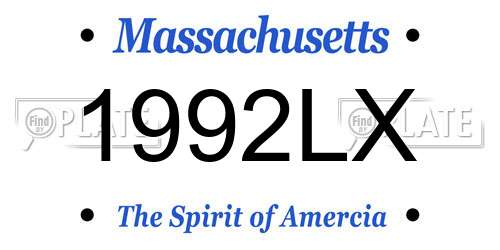 1992LX Massachusetts License Plate