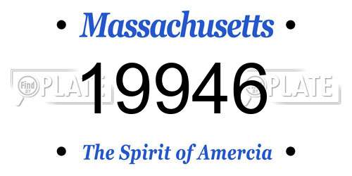 19946 Massachusetts License Plate