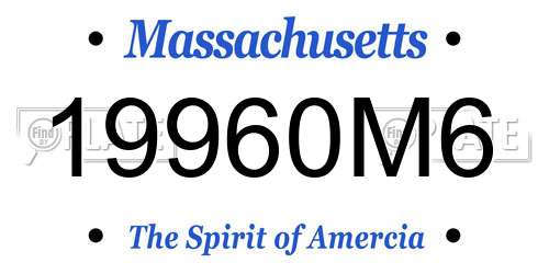 19960M6 Massachusetts License Plate