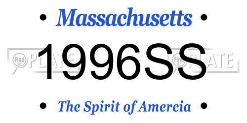 1996SS Massachusetts License Plate