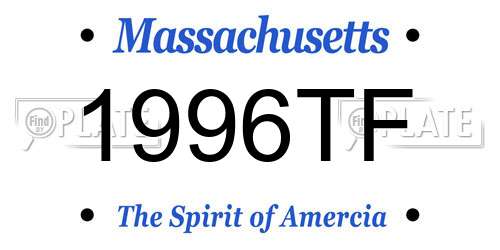 1996TF Massachusetts License Plate