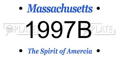 1997B Massachusetts License Plate