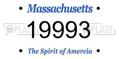 19993 Massachusetts License Plate