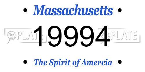19994 Massachusetts License Plate