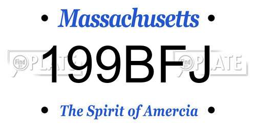 199BFJ Massachusetts License Plate