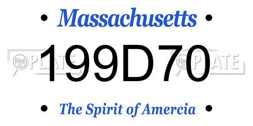 199D70 Massachusetts License Plate