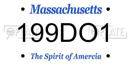 199DO1 Massachusetts License Plate