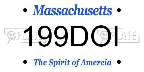 199DOI Massachusetts License Plate