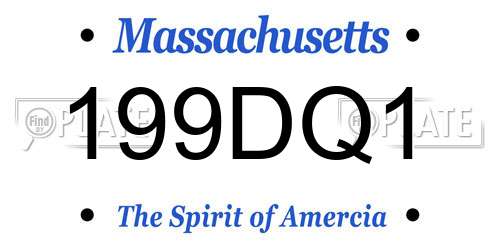 199DQ1 Massachusetts License Plate