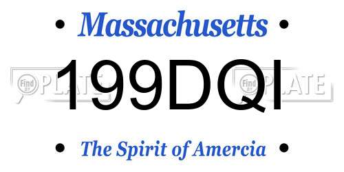 199DQI Massachusetts License Plate