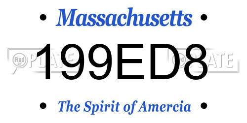 199ED8 Massachusetts License Plate