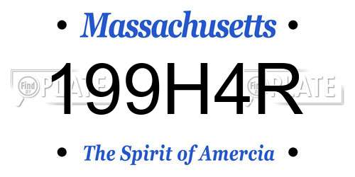 199H4R Massachusetts License Plate