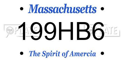199HB6 Massachusetts License Plate