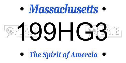 199HG3 Massachusetts License Plate