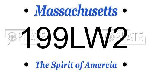 199LW2 Massachusetts License Plate