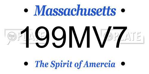 199MV7 Massachusetts License Plate